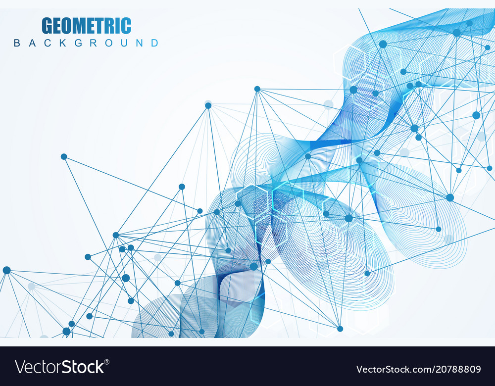 Geometric abstract background with connected line vector image Geometric abstract background with connected line