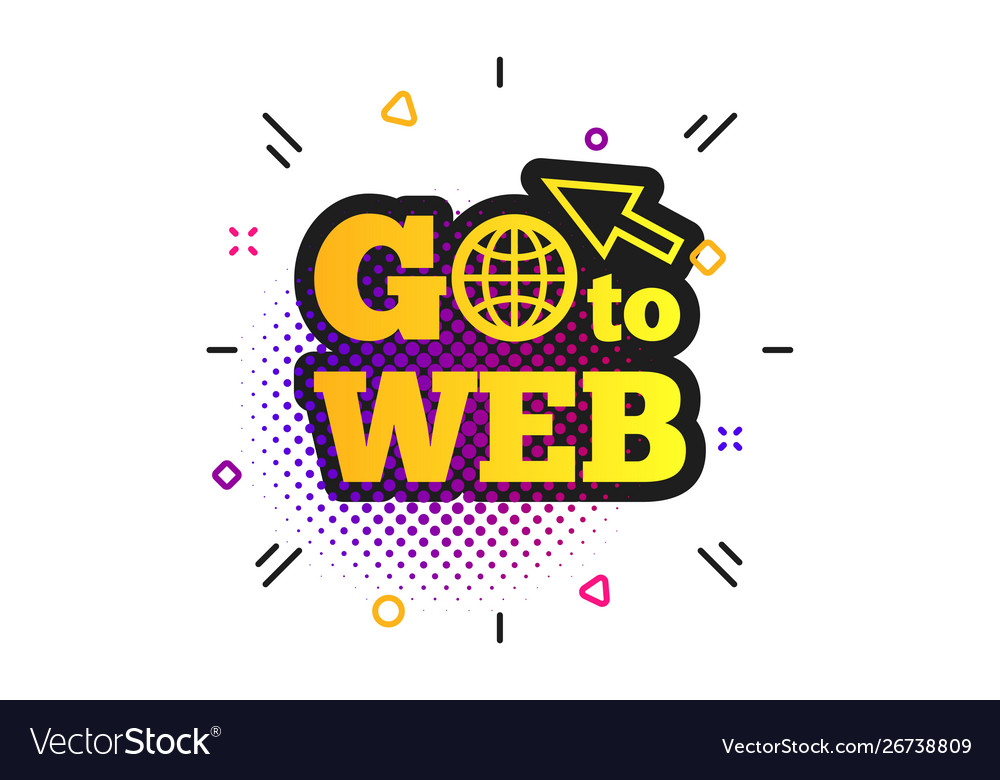 Go to web icon internet access symbol vector image Go to web icon internet access symbol