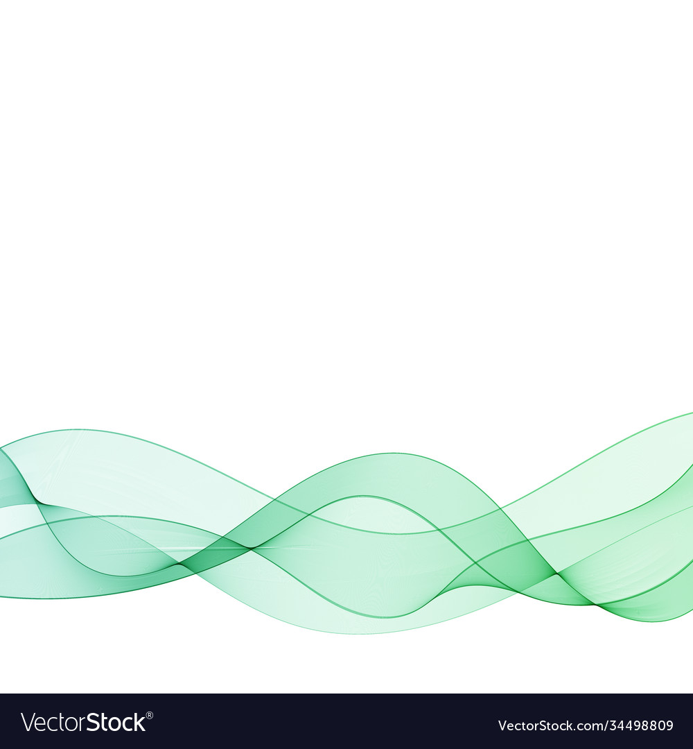 Green abstract wave decoration element