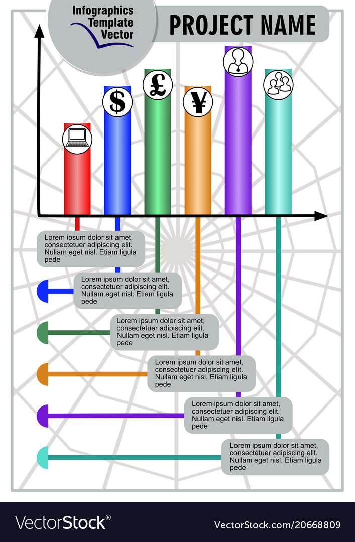 Infographic network process visualization template