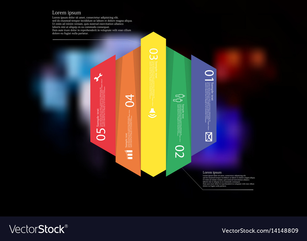 Infographic template with hexagon vertically