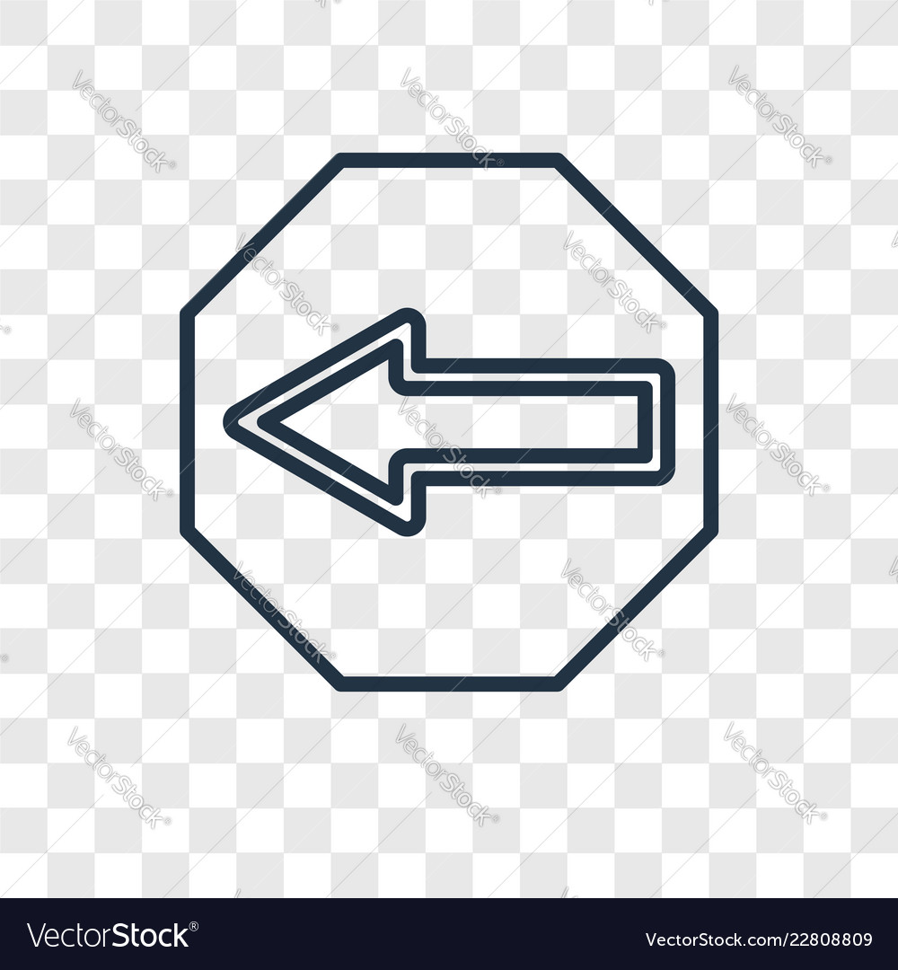 Left arrow concept linear icon isolated