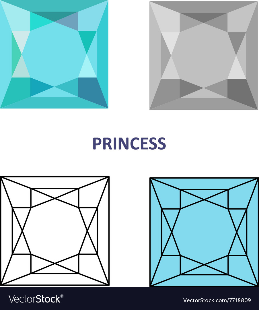 Princess Gem Cut Royalty Free Vector Image Vectorstock