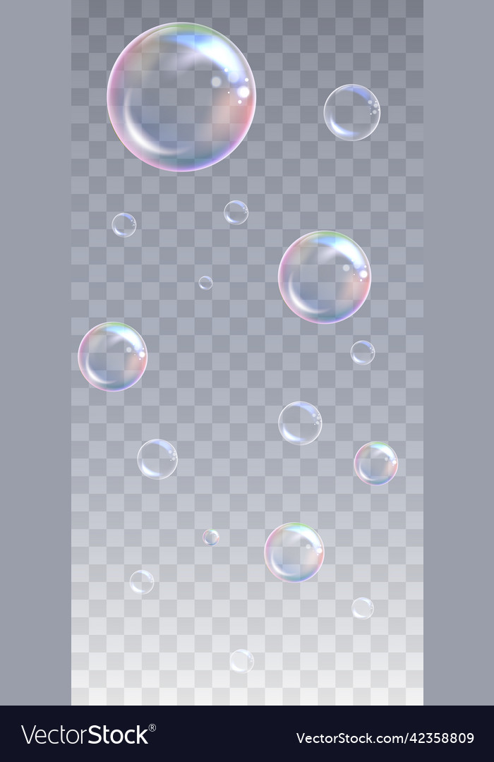 Realistic 3d soap bubbles with reflection of light