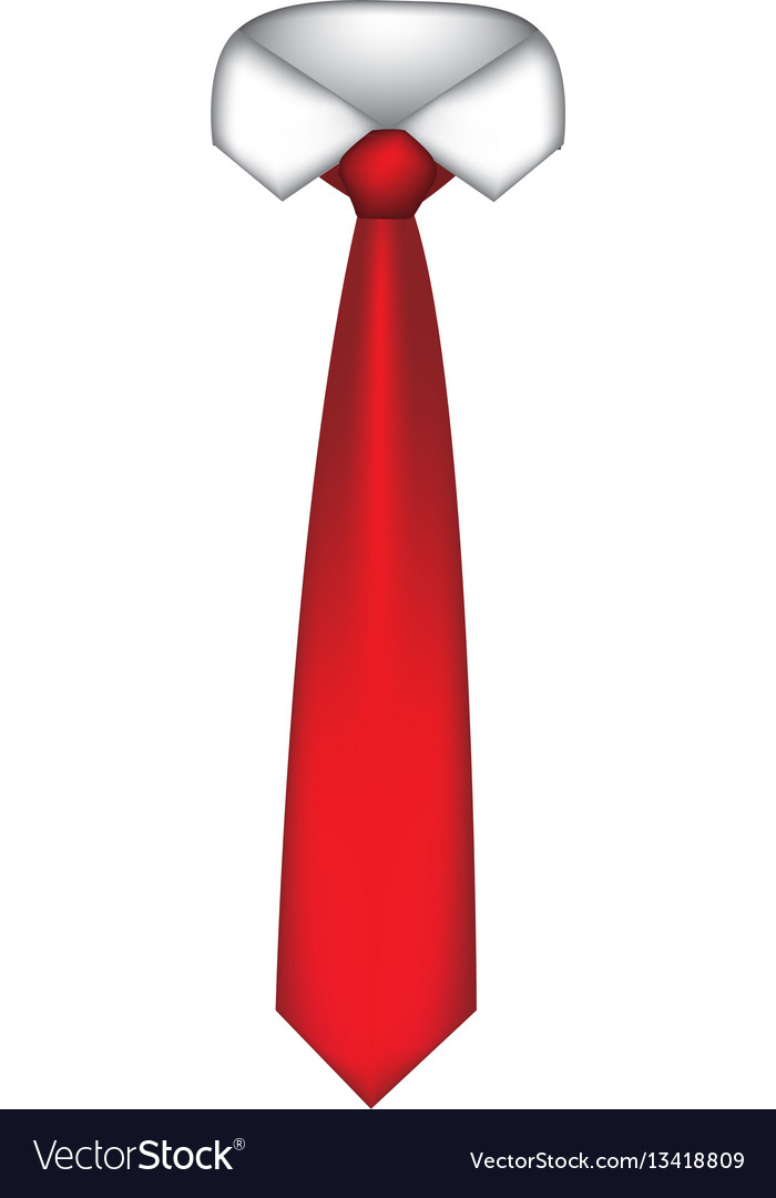Red tie with neck shirt icon Royalty Free Vector Image