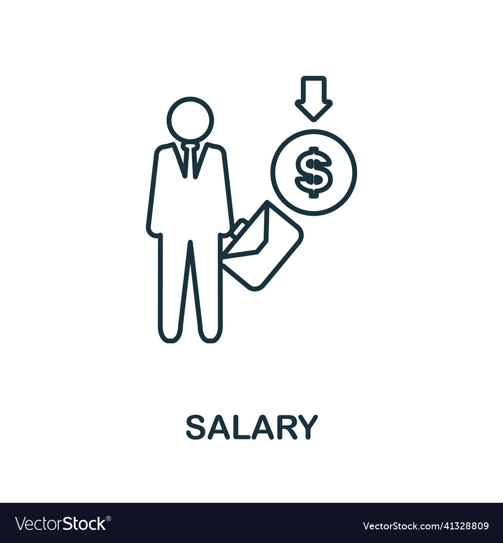 Salary icon line element from project development