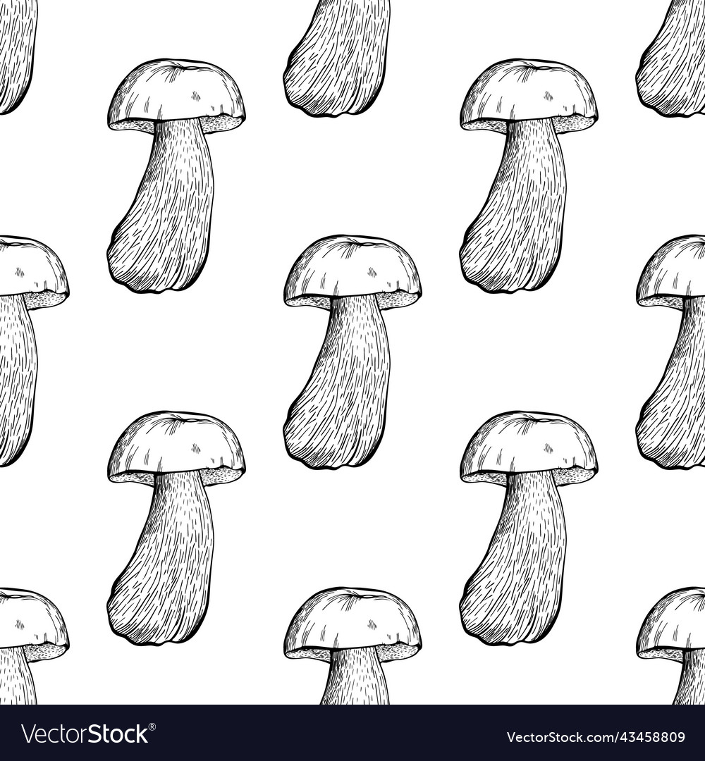 Seamless pattern with mushrooms vector image Seamless pattern with mushrooms