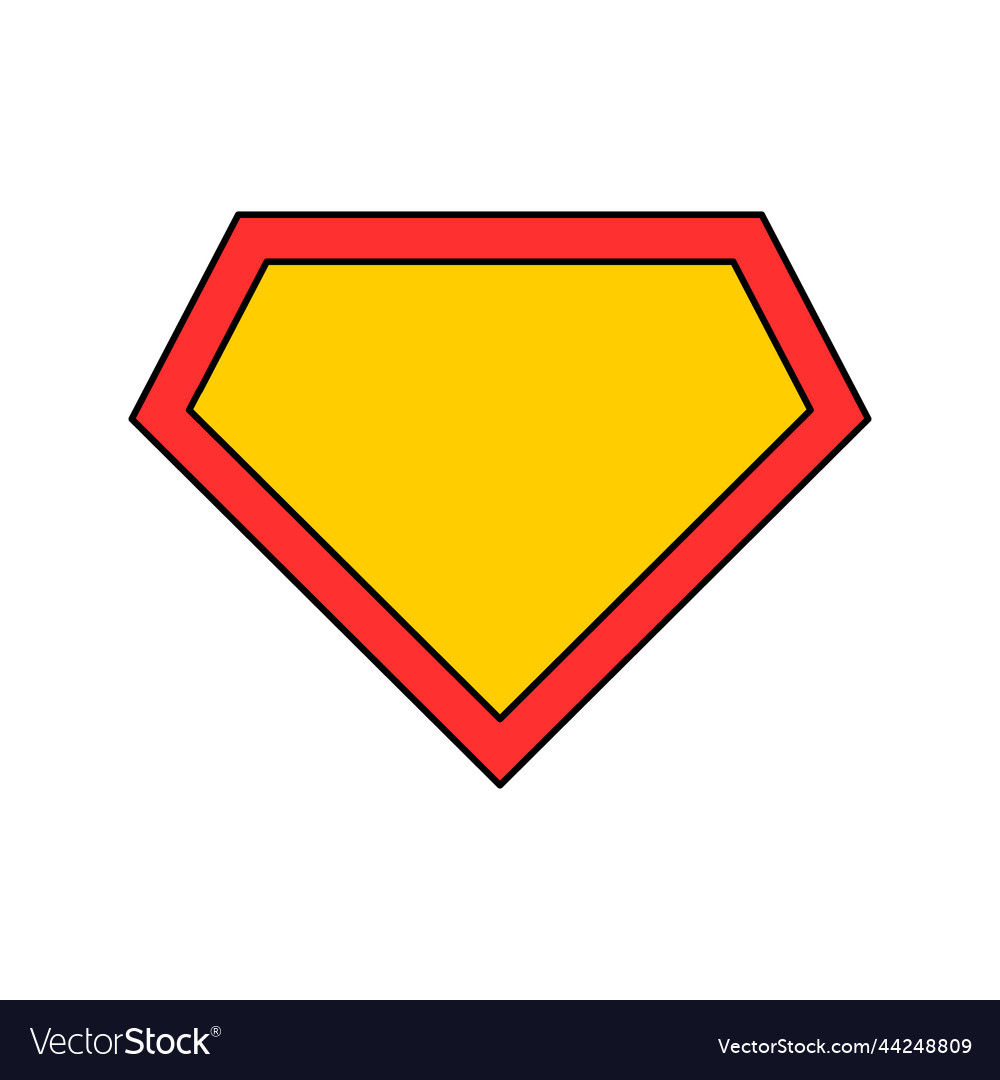 Shield Graphic Hero Icon Isolated Comic Shape Vector Image