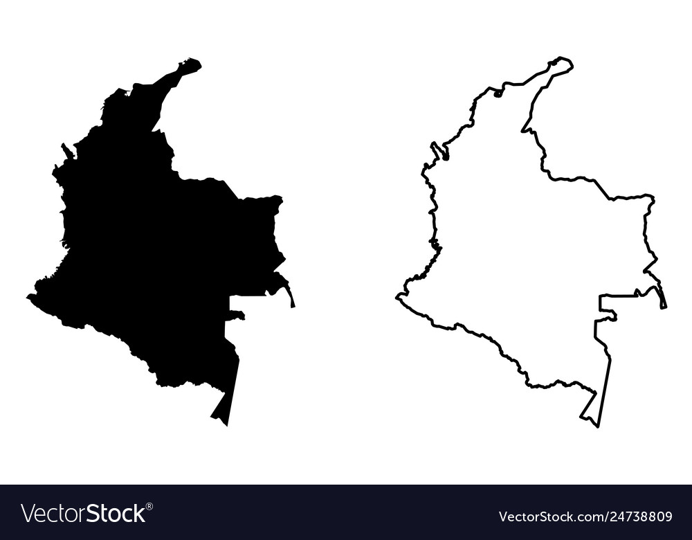 Simple only sharp corners map colombia drawing vector image Simple only sharp corners map colombia drawing