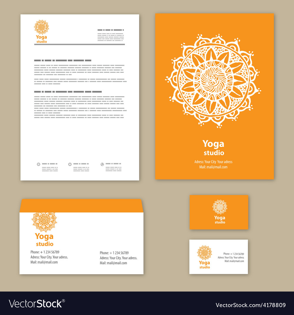 template corporate style with a round ornament vector image