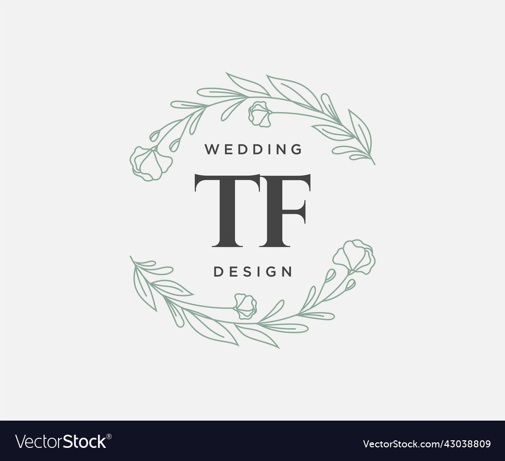 Tf initials letter wedding monogram logos Vector Image