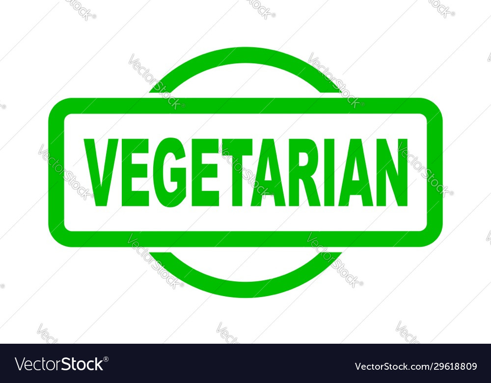 Vegetarian green rubber stamp vector image Vegetarian green rubber stamp