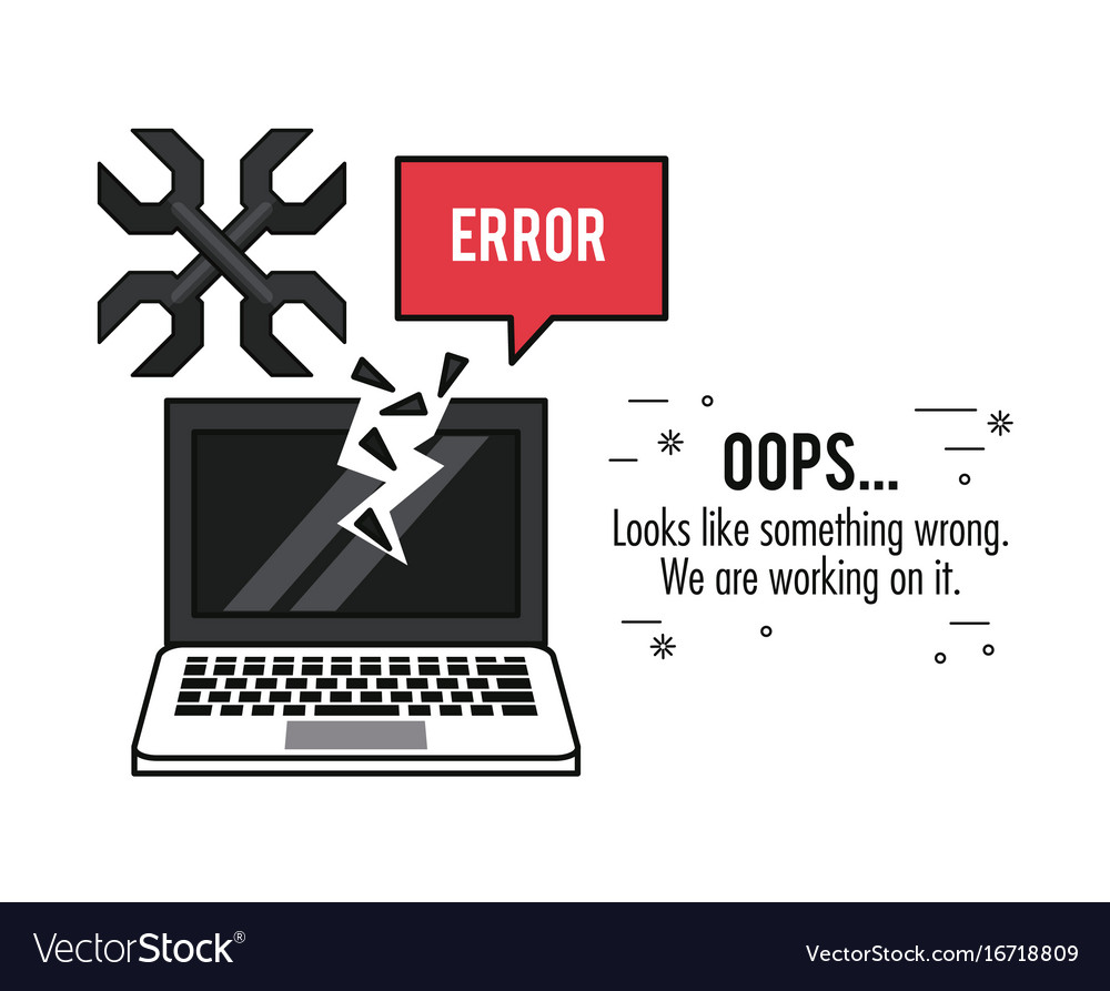 White background poster with monochrome laptop Vector Image