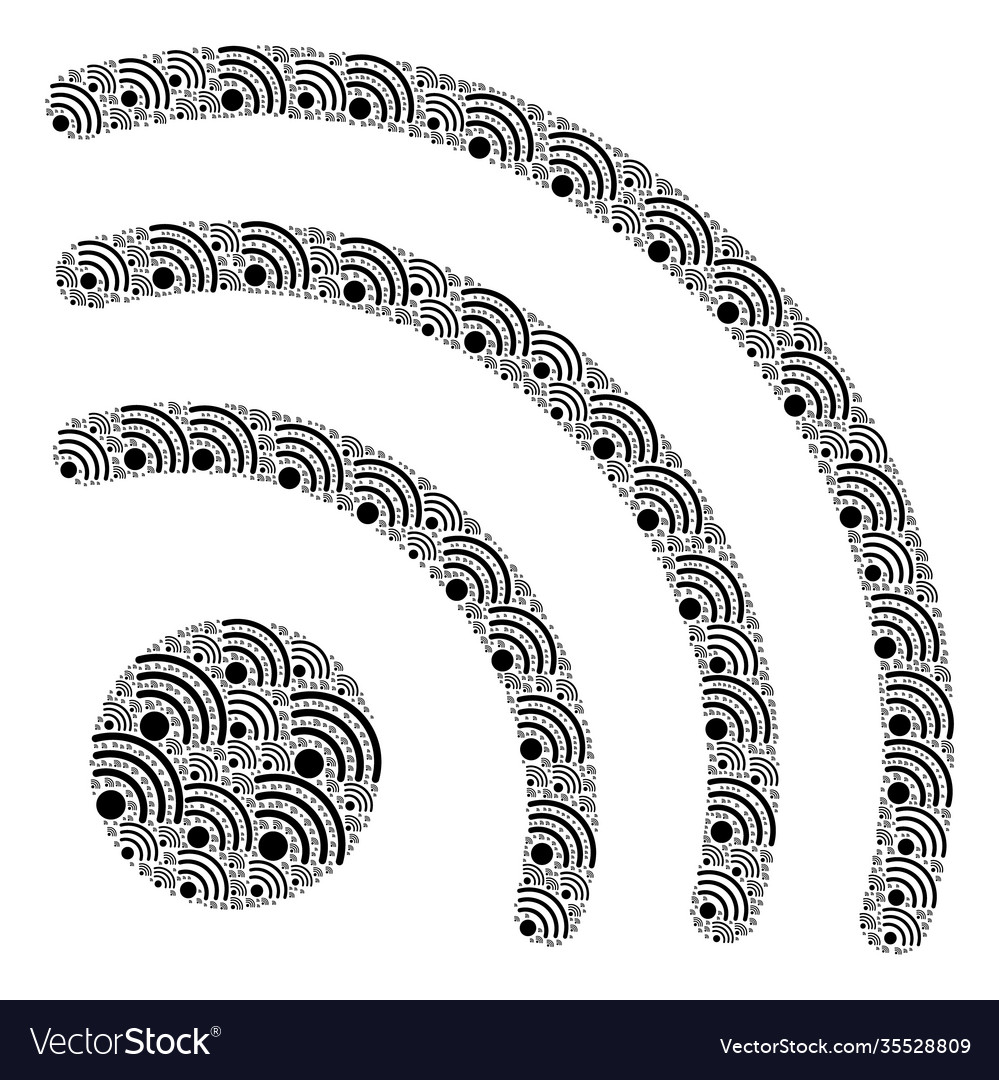 Wi-fi signal icon recursive mosaic