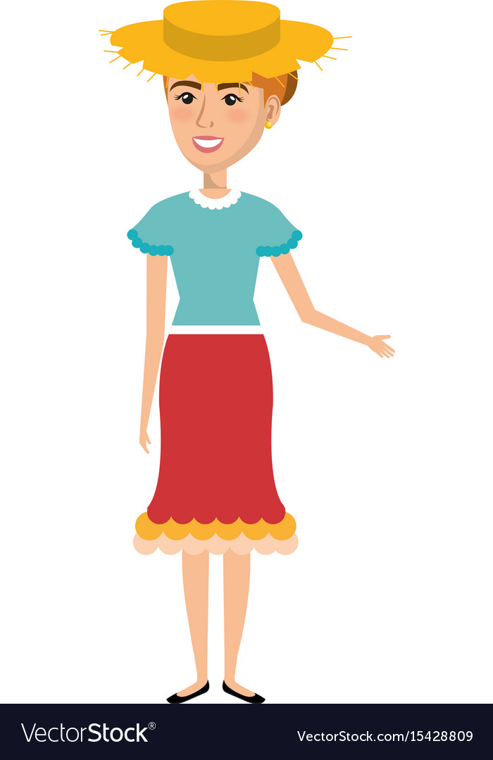 Woman in farmer costume