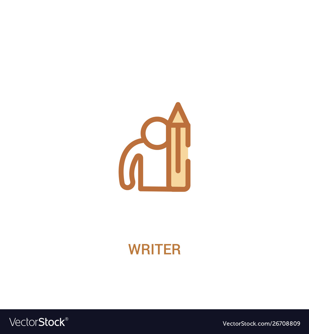 Writer concept 2 colored icon simple line element vector image Writer concept 2 colored icon simple line element