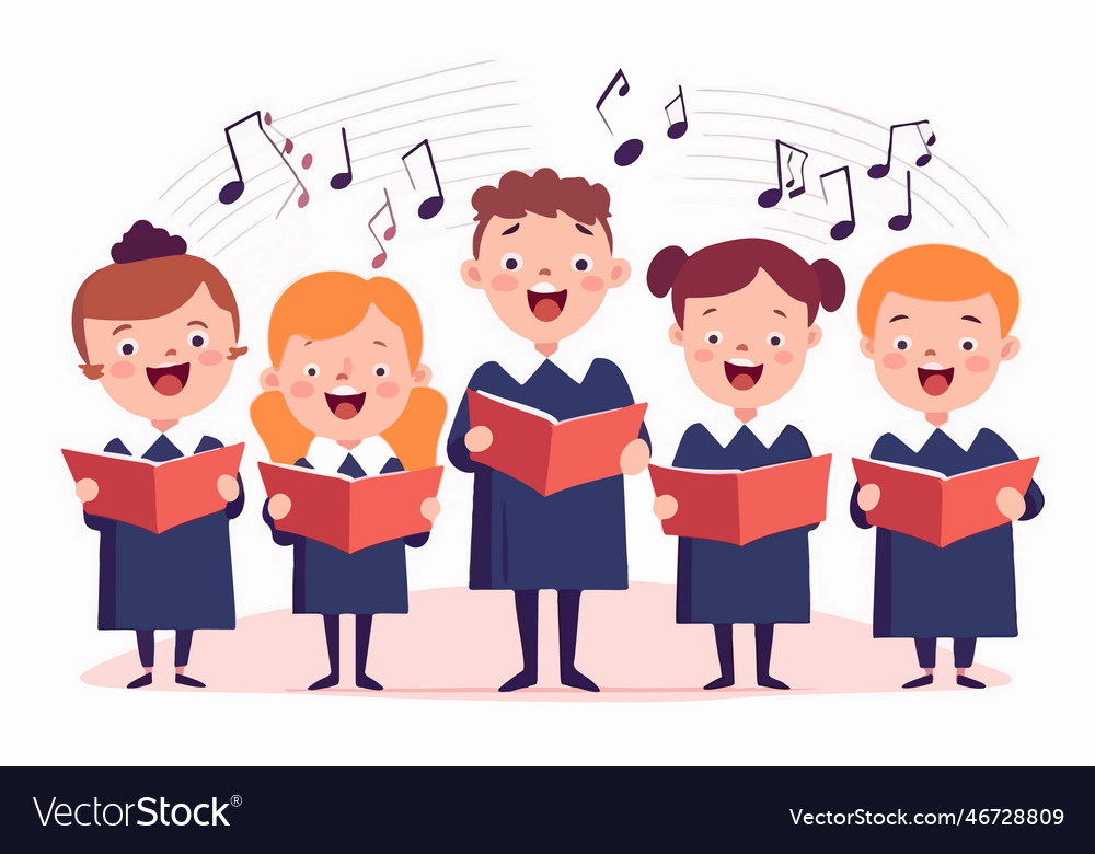 Young students with books harmonize in school Vector Image