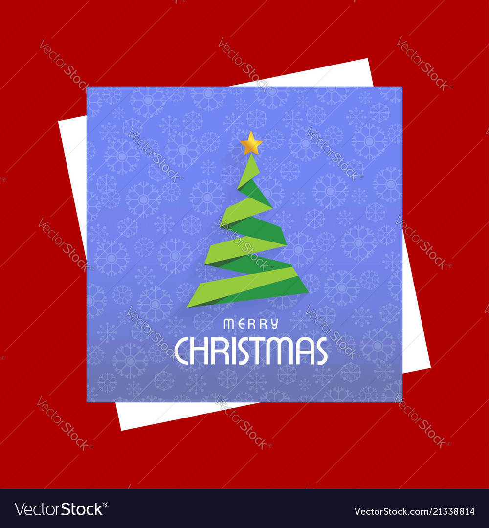 Christmas card with pattern background and tree Vector Image Christmas card with pattern background and tree