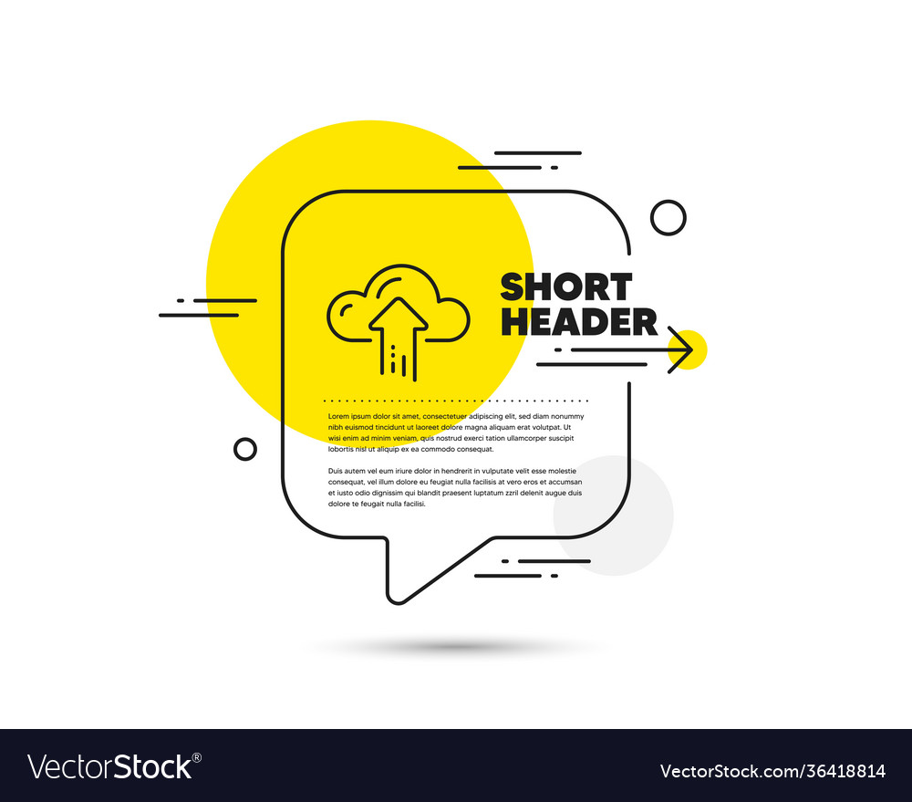 Cloud computing upload line icon internet data vector image Cloud computing upload line icon internet data