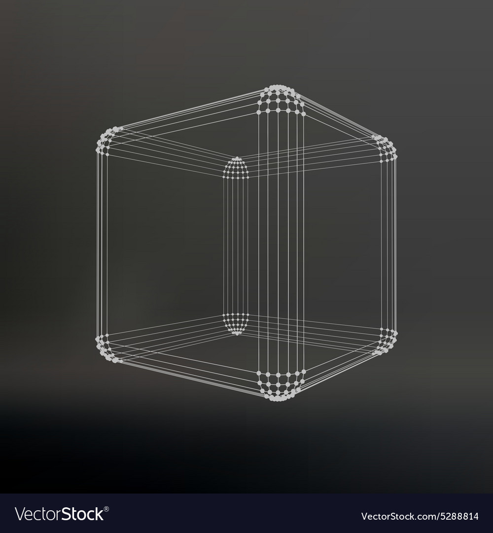 Cube of lines and dots