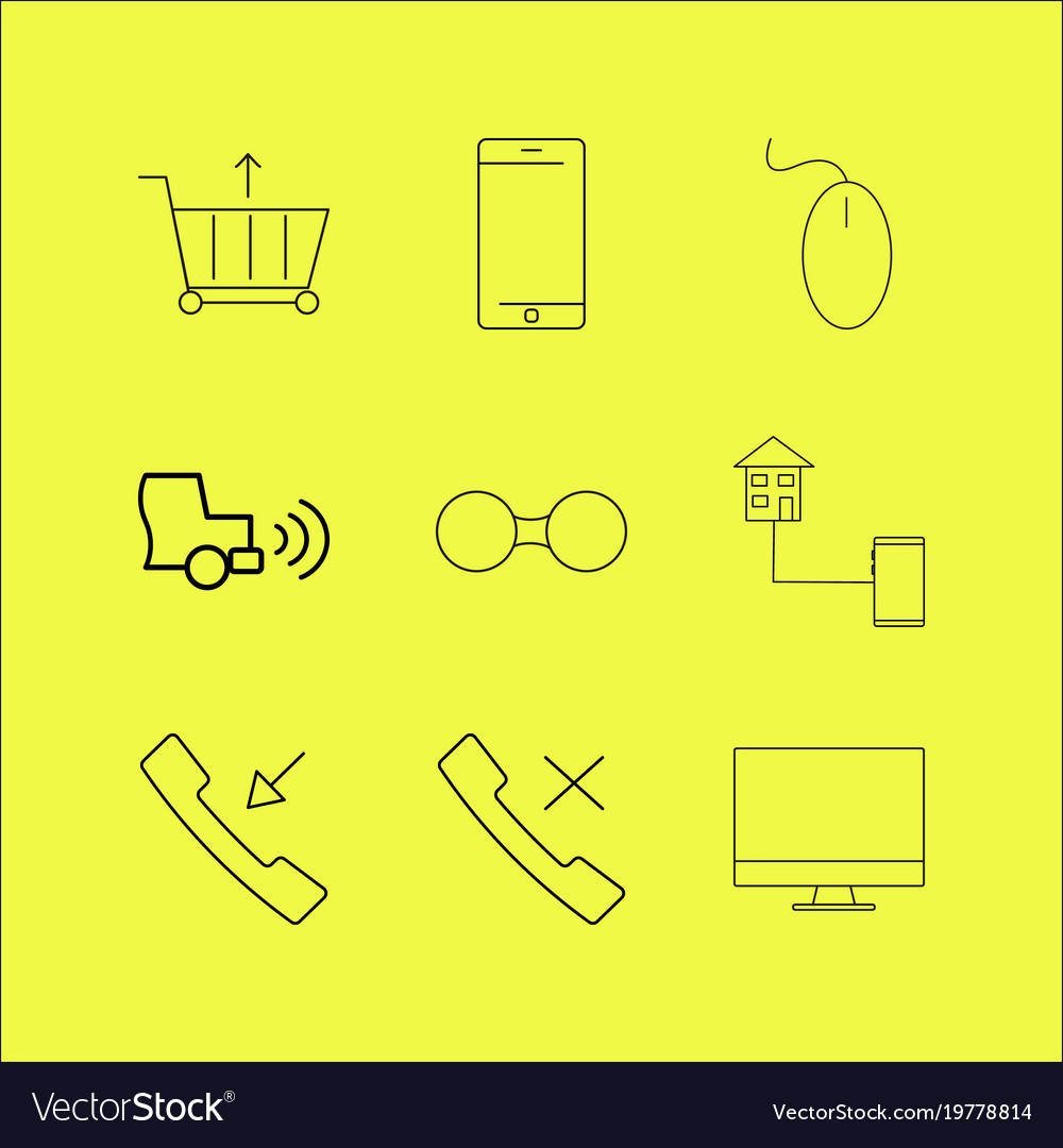 Devices linear icon set simple outline icons