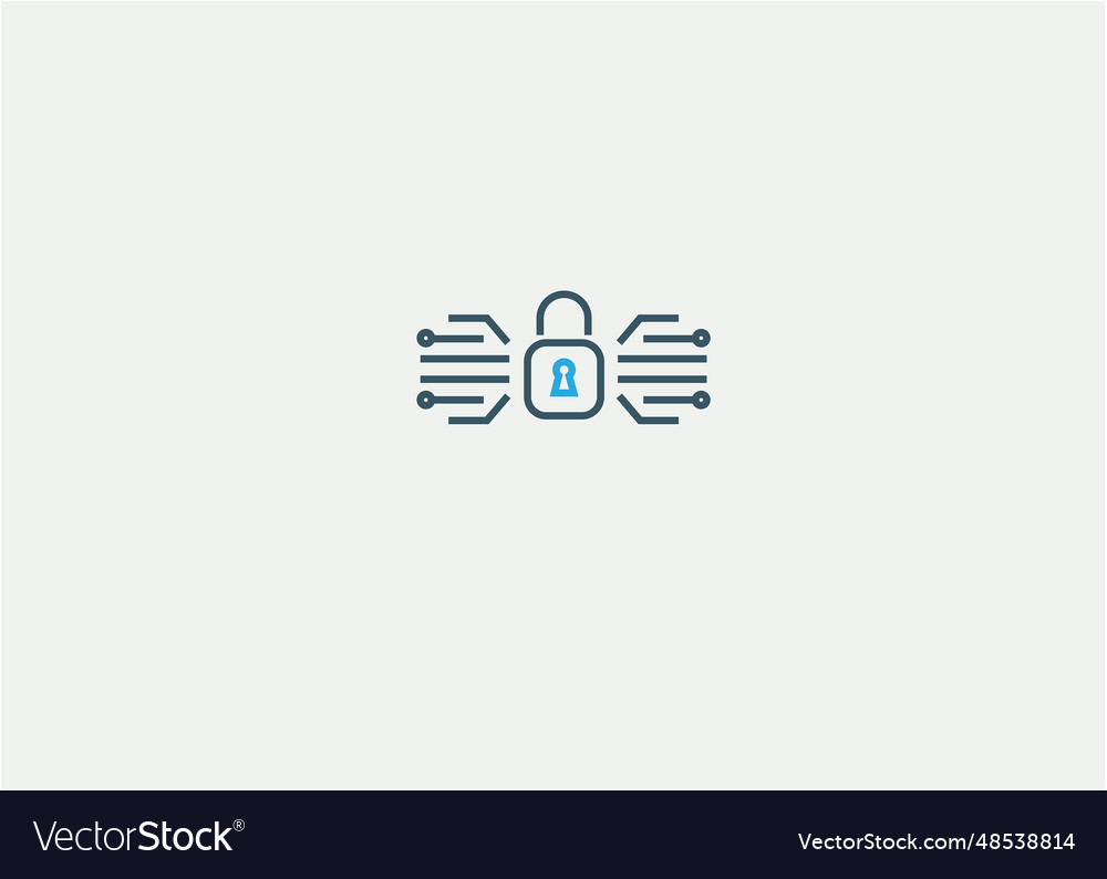 Digital data protection linear icon