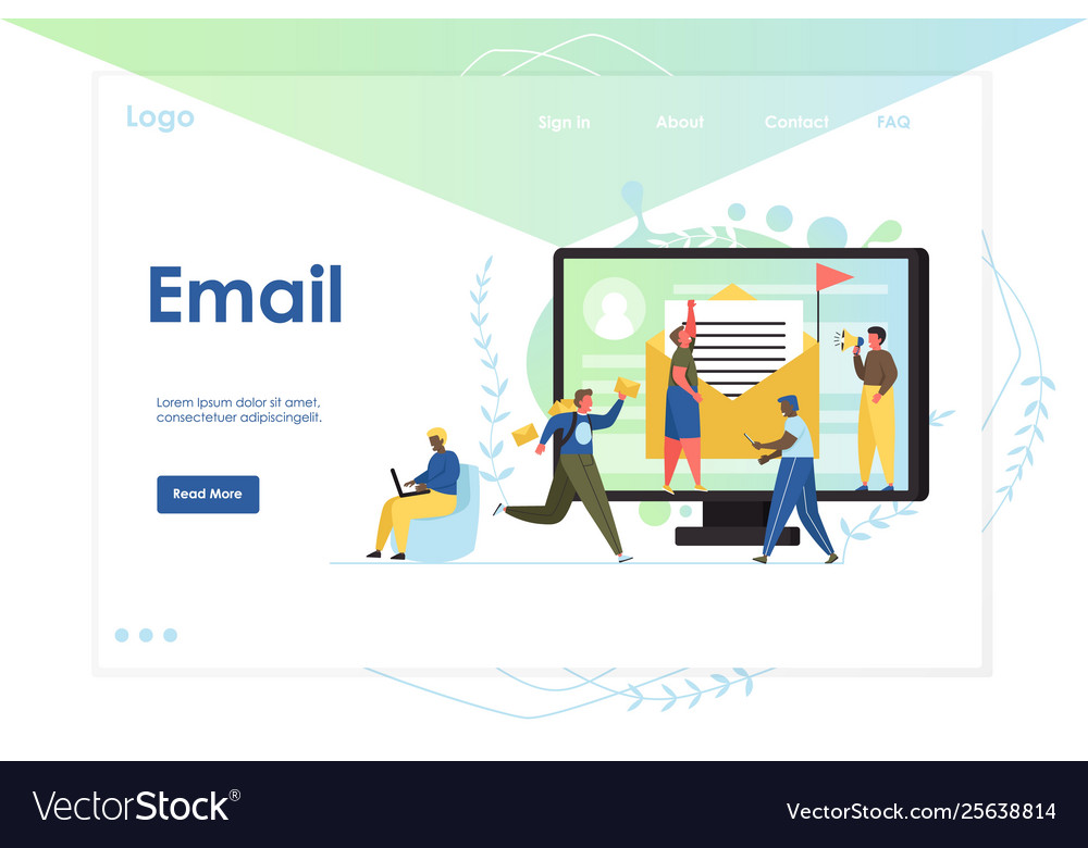 Email website landing page design template