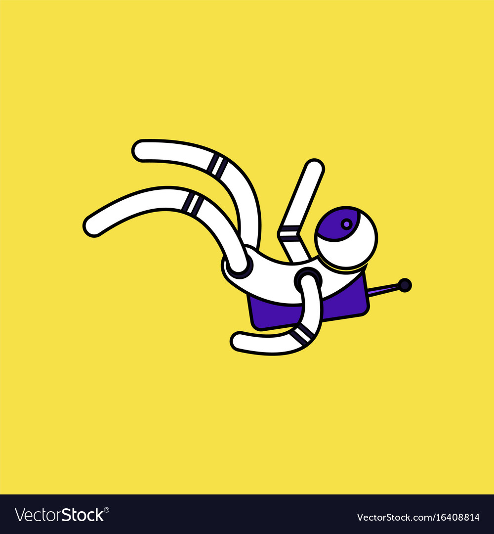 Flat icon design collection falling astronaut
