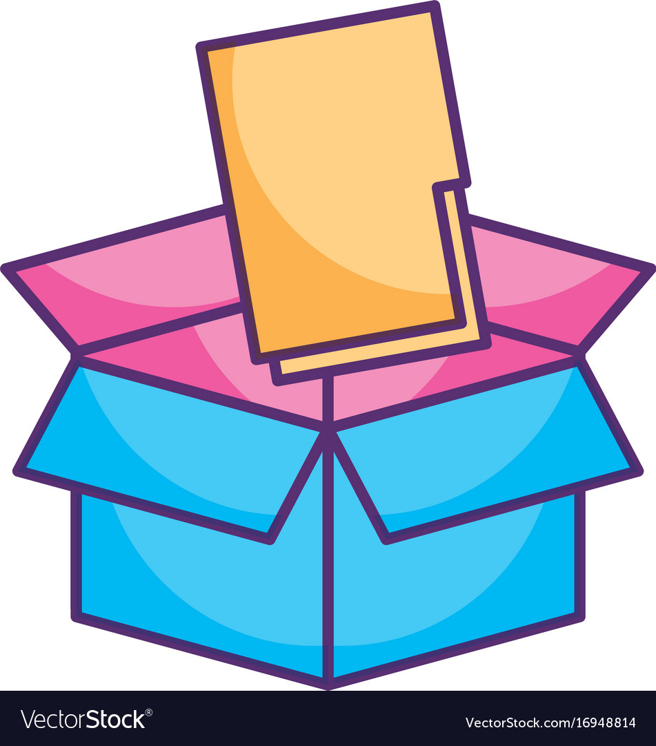 Folder document in box