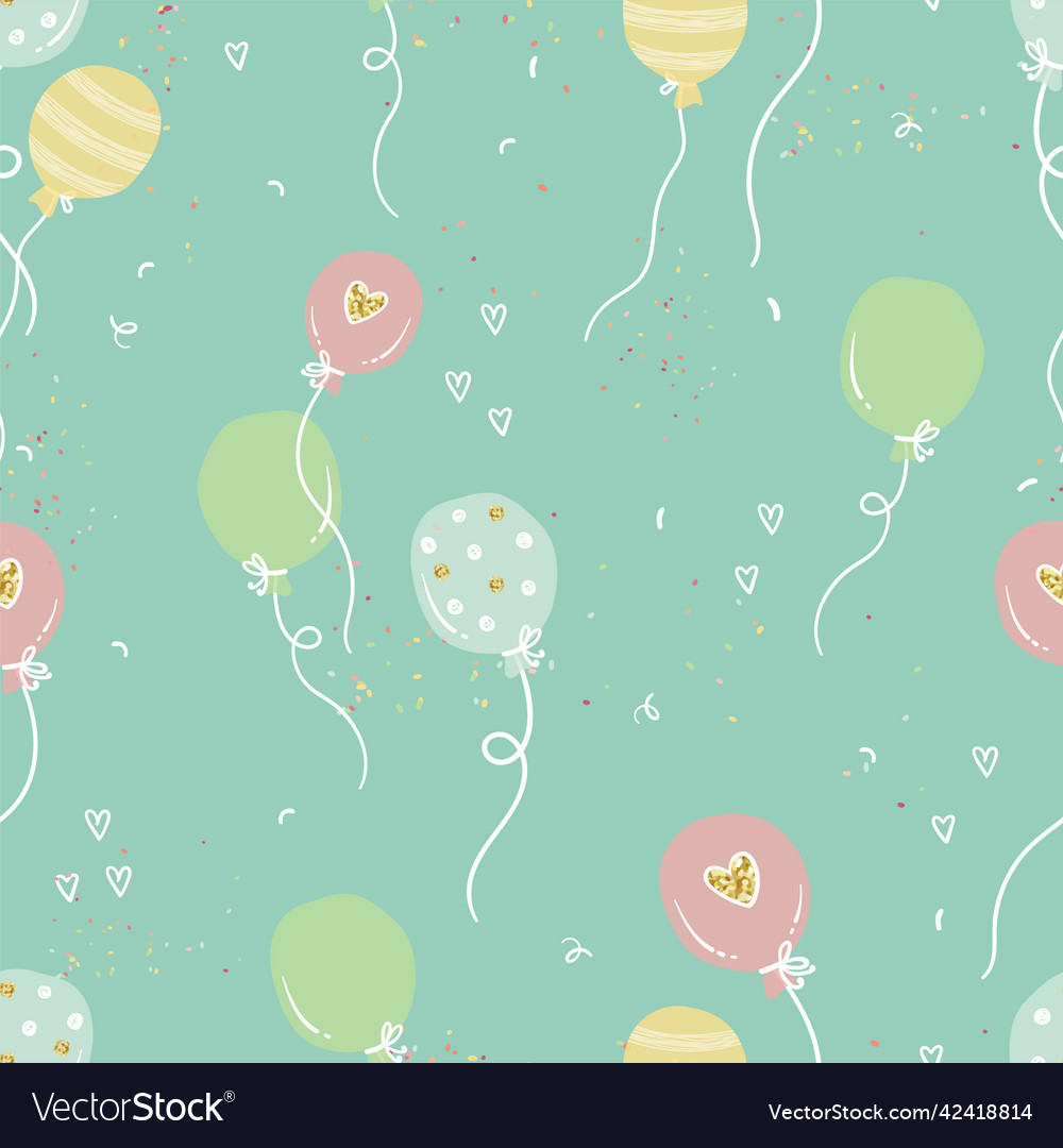 Fun hand drawn party seamless background great