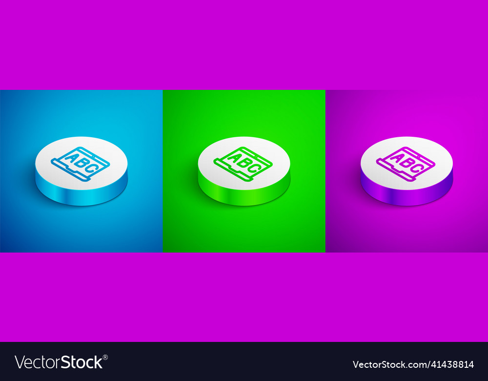 Isometric line e-learning of different foreign