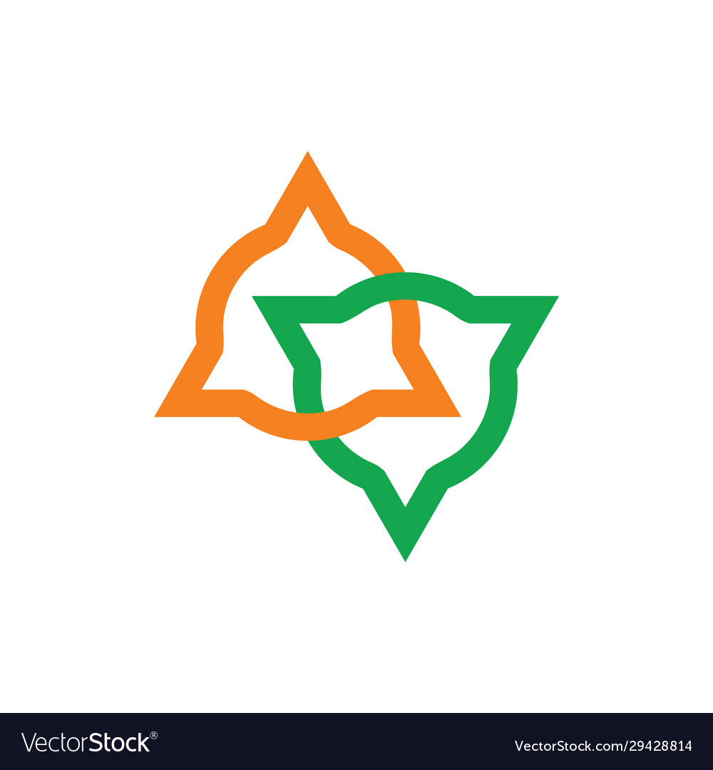 Linked circle triangle object colorful logo