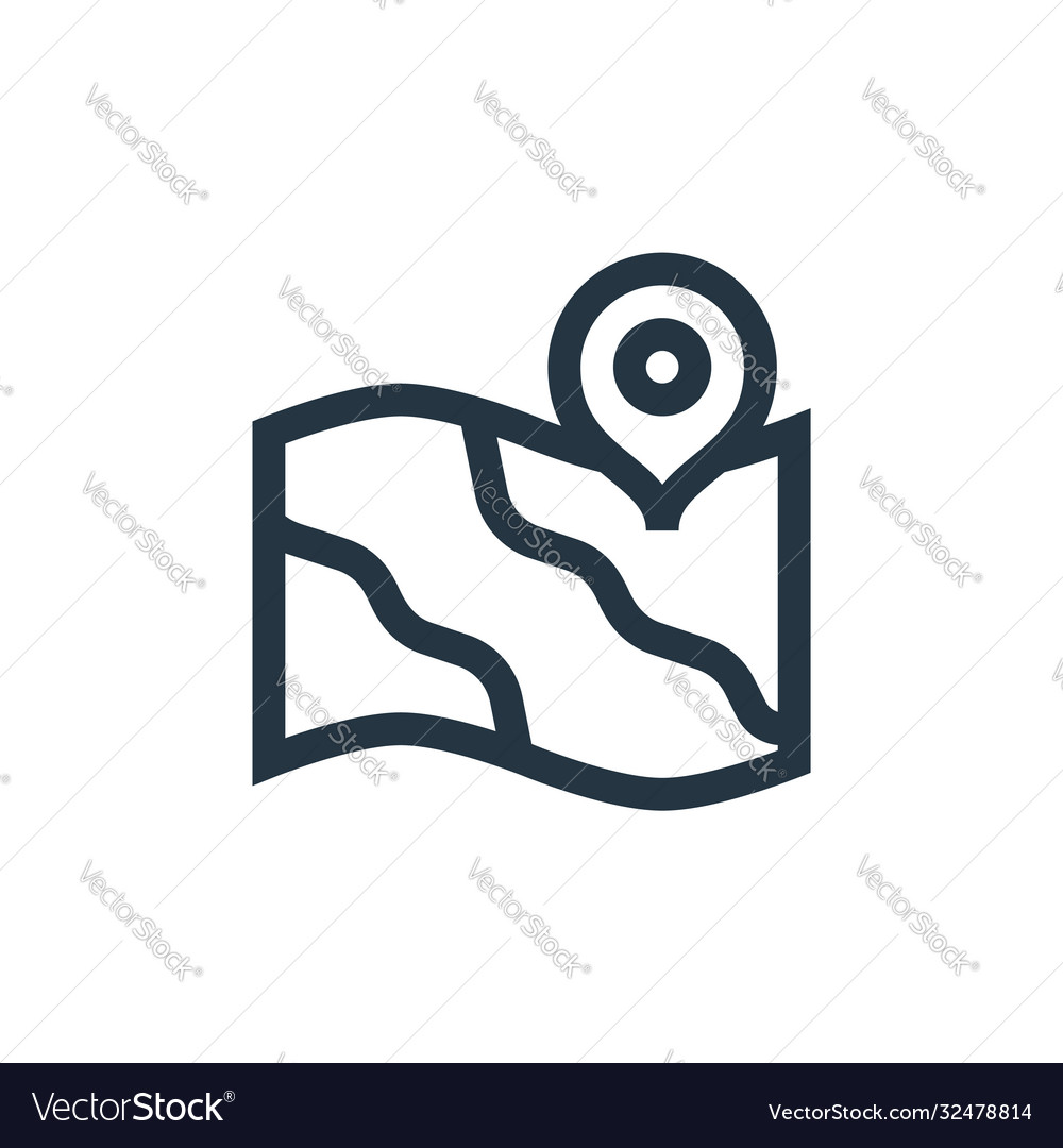 Map icon editable stroke linear symbol vector image Map icon editable stroke linear symbol