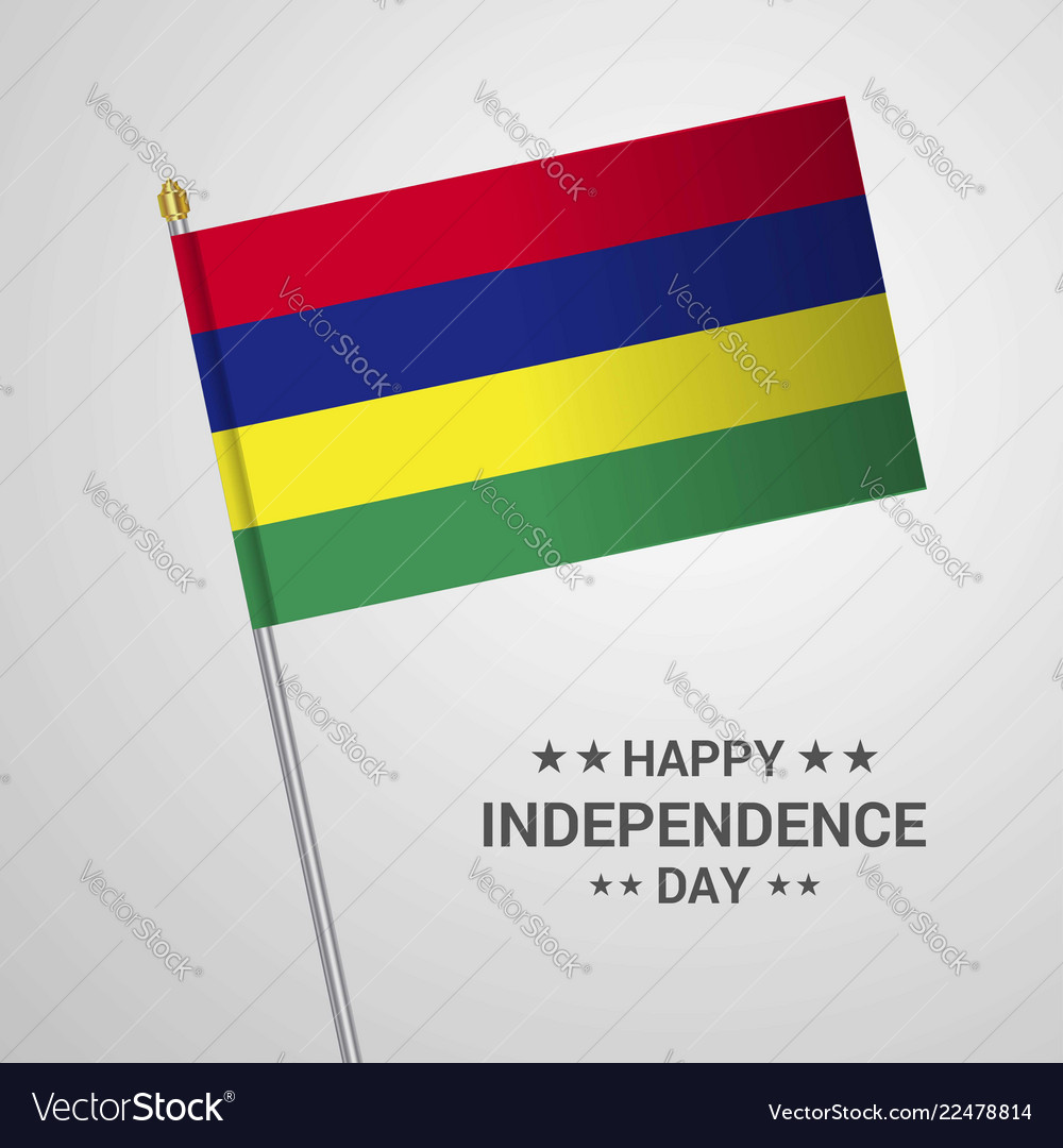 Mauritius Independence Day Typographic Design Vector Image