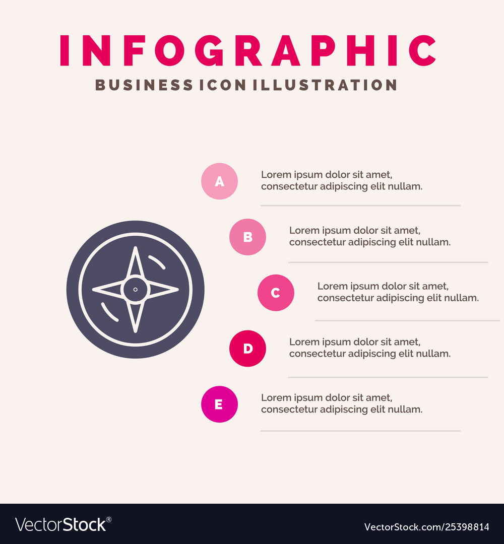 Navigation compass location solid icon vector image Navigation compass location solid icon