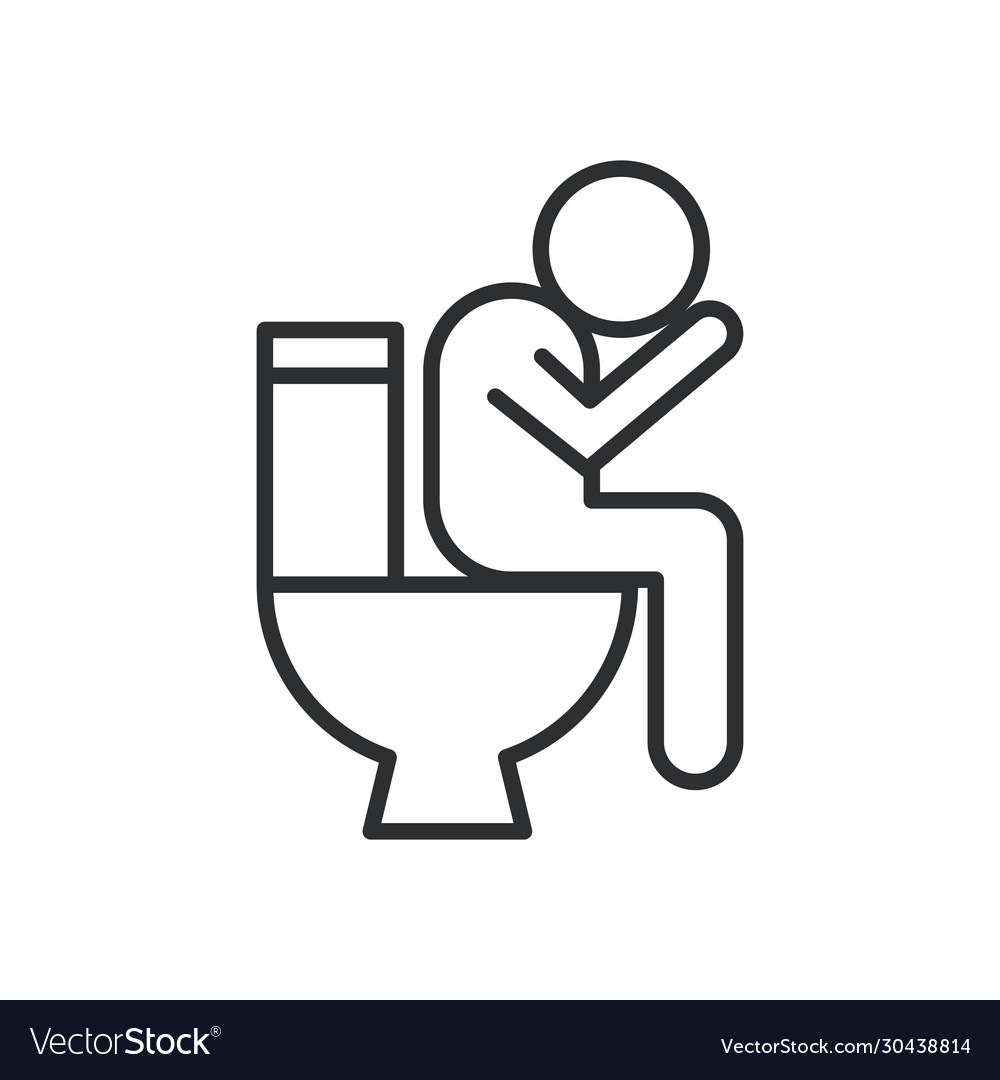 Person with diarrhea covid19 symptom line style Vector Image