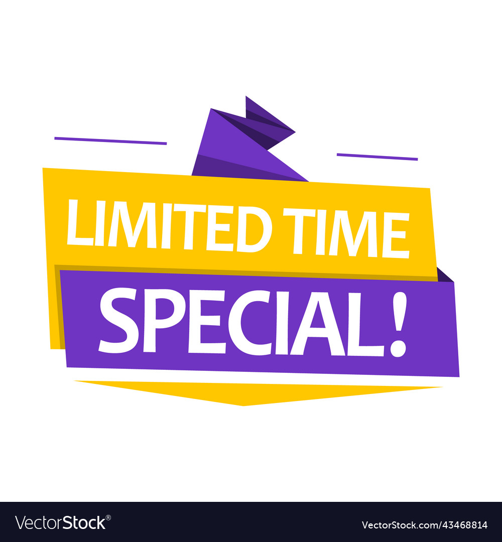 Phrase limited time special Royalty Free Vector Image