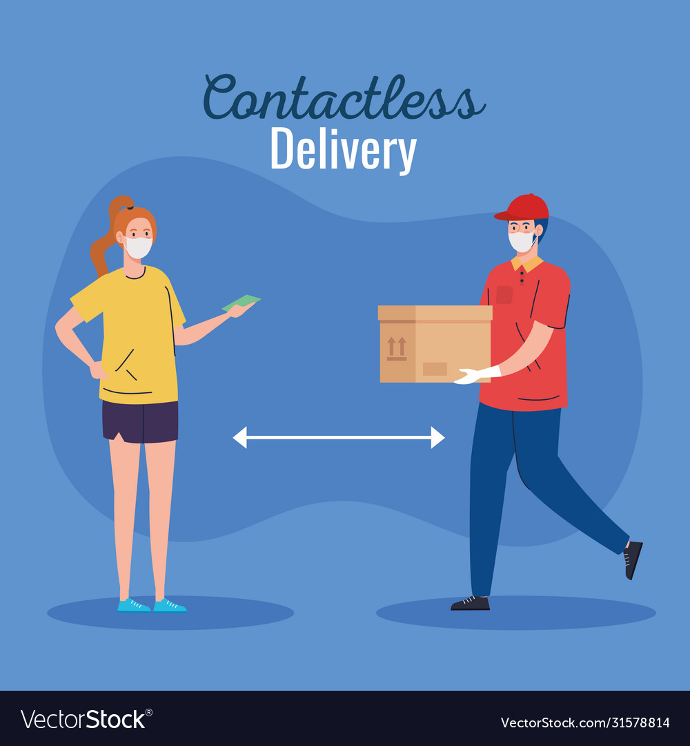 Safe contactless delivery courier to house