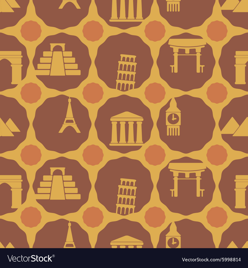 Seamless background with architectural monuments