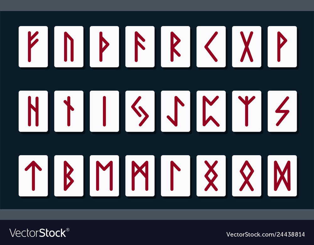 Set of ancient norse runes runic alphabet