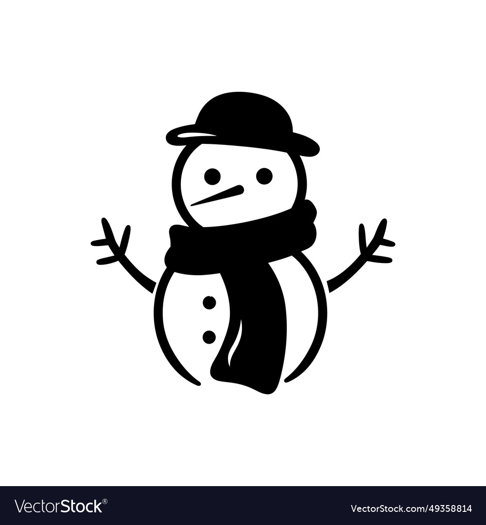 Snowman scarf icon - simple