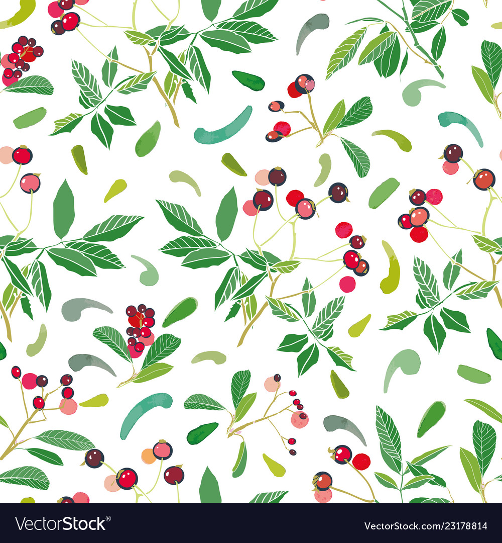 White Christmas Floral Pattern
