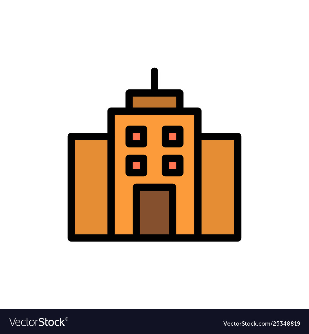 Building user office interface flat color icon Vector Image Building user office interface flat color icon