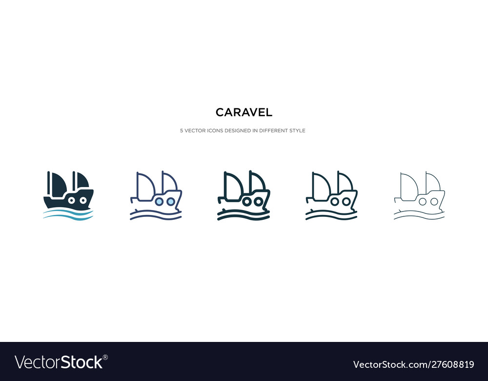 Caravel icon in different style two colored