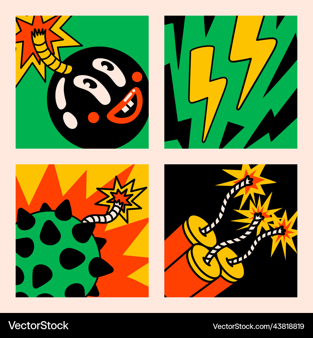 Cartoon funny cute comic characters crazy Vector Image