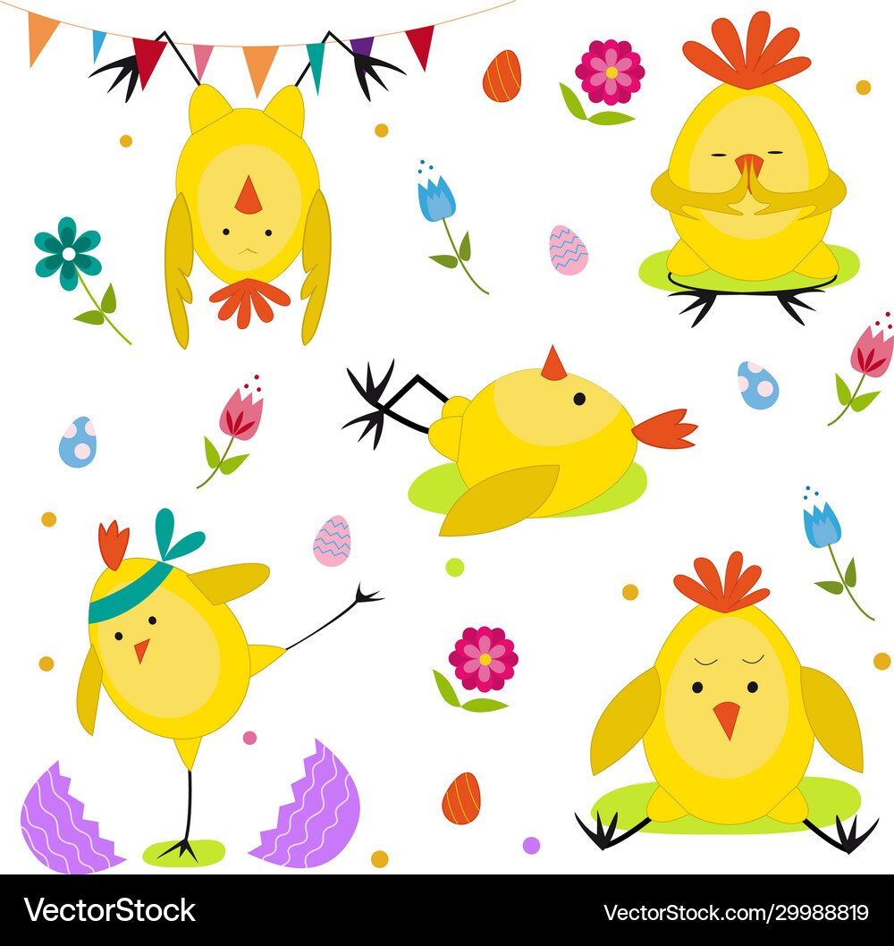 Chickens set image Royalty Free Vector Image - VectorStock