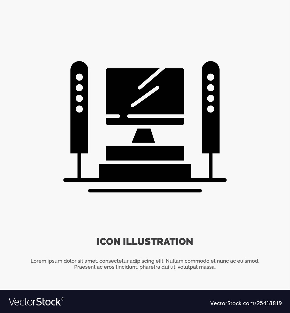 Computer computing server cpu solid black glyph vector image Computer computing server cpu solid black glyph