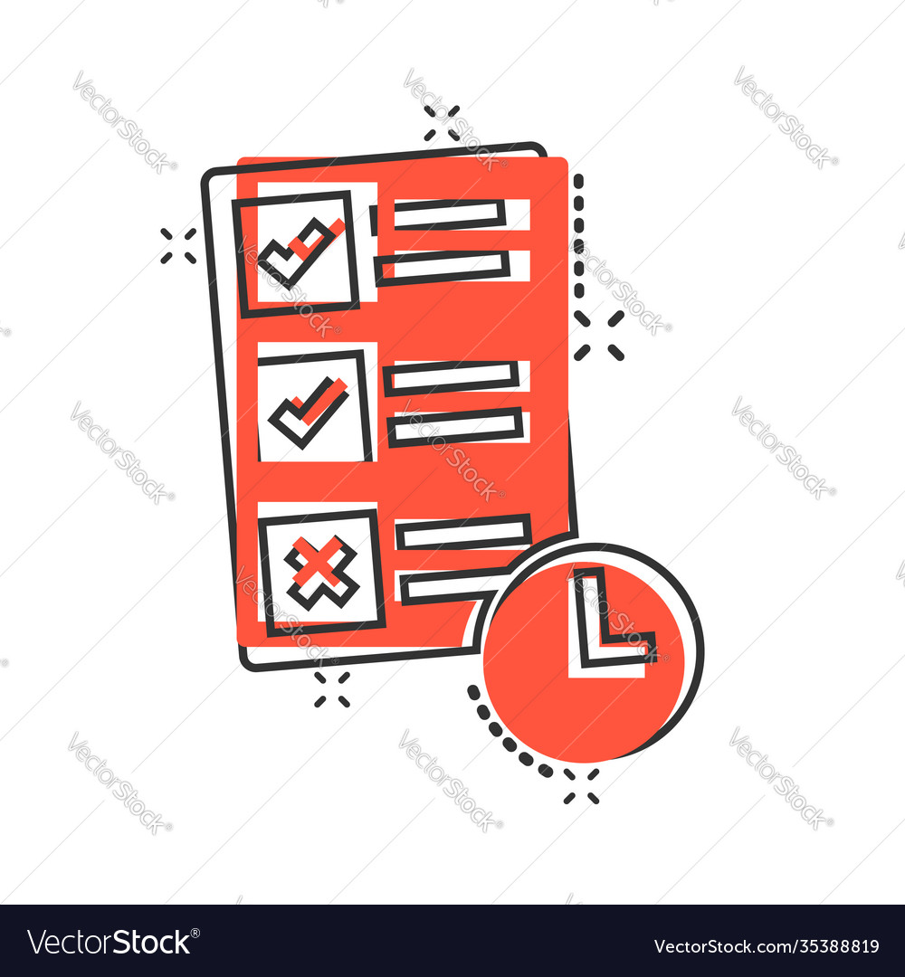 Contract time icon in comic style document