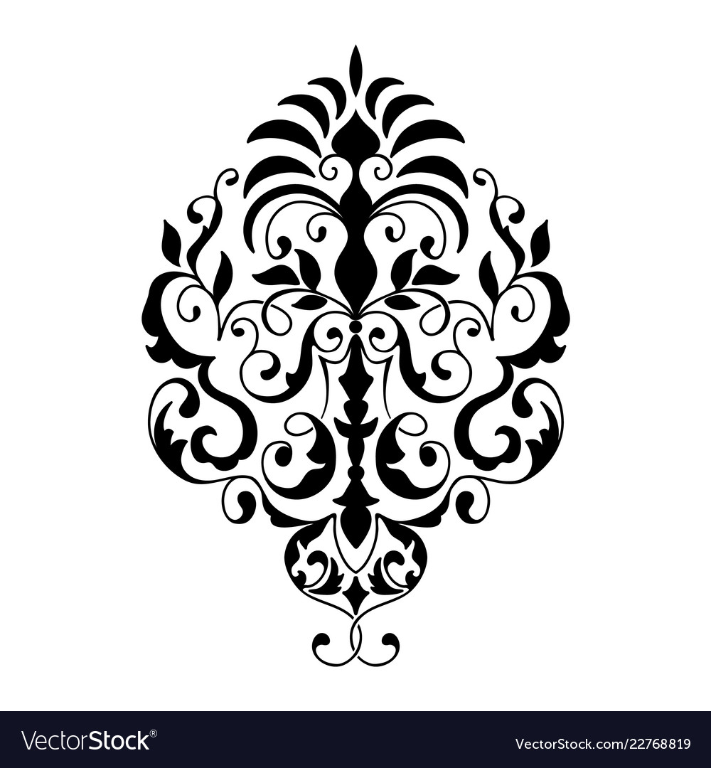 Damask element isolated central