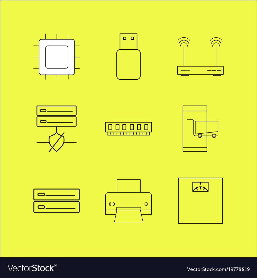 Devices linear icon set simple outline icons